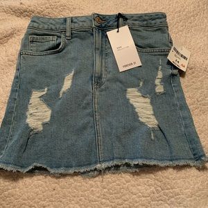 Light blue denim skirt